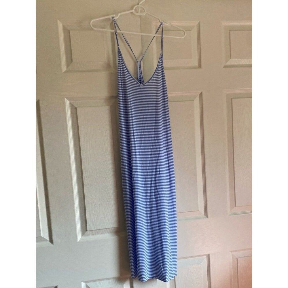 NWT Gap Body true sleep XXS striped white blue midi dress